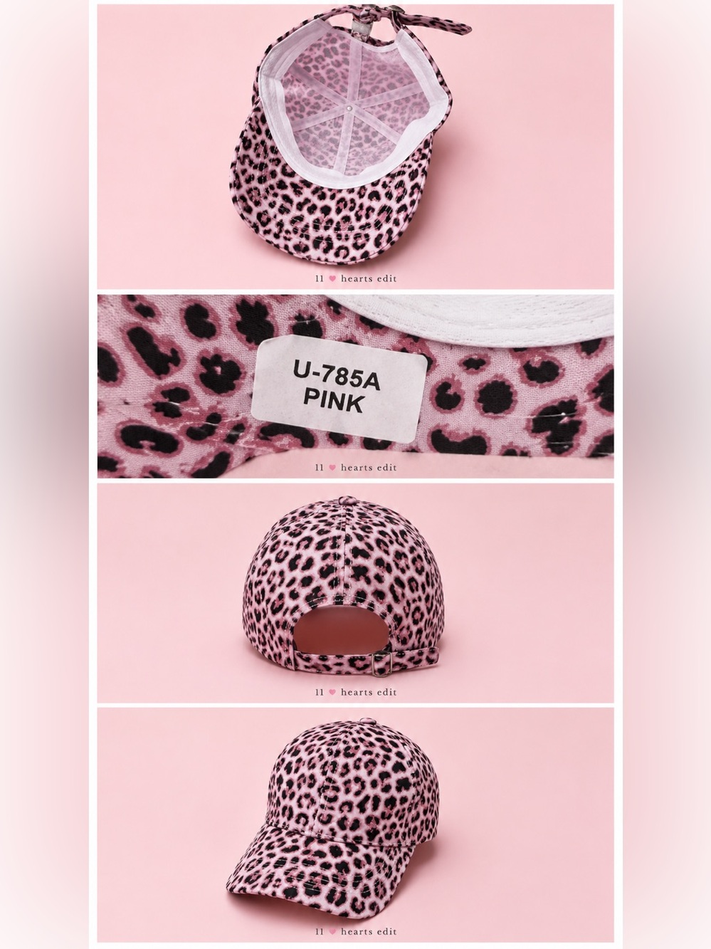 ZENANA Pink Leopard Print Adjustable Baseball Cap Animal Print Hat New - Picture 6 of 6